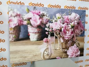Quadro su tela – Garofano rosa romantico in stile vintage