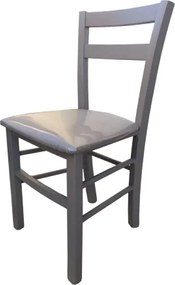 Sedia in legno con seduta ecopelle MINA Set da 2 Grigio