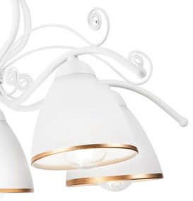 Lampadario a sospensione con catena RETRO II 5xE27/60W/230V bianco