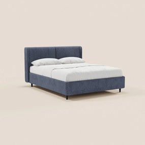 VALKIRIA letto di design con vano contenitore e testiera avvolgente - 2 cuscini imbottiti e tessuto Oeko-Tex®