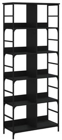 Libreria nera 78,5x33x188,5 cm in legno multistrato