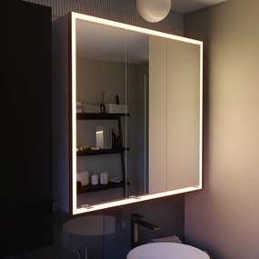 Specchio Contenitore Con Illuminazione Remix SENSEA bianco L 80 x H 80 x P 16.9 cm