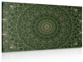 Stampa su tela – Mandala decorativa dettagliata in verde