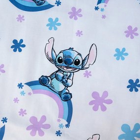 Set copripiumino e federa da bambini bianco/blu in cotone per culla 135x100 cm Lilo and Stitch "Rainbow" – Jerry Fabrics