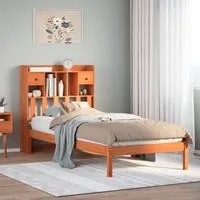 Letto Libreria senza Materasso Marrone Cera 90x200 cm in Pino 3321641