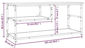 Mobile TV Grigio Sonoma 103x38x46,5cm Legno Multistrato Acciaio