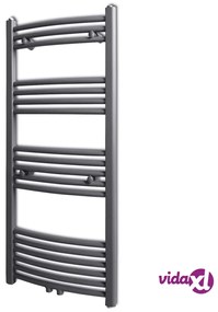 vidaXL Radiatore Centrale Portasciugamano Curvo Grigio 500 x 1160 mm