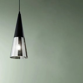 Lampada a sospensione TRENTO 15 cm con diffusore in vetro soffiato Nero