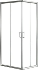 Box doccia angolare con porta scorrevole, L 68-80 cm X L 70 cm, H 190 cm, in vetro trasparente SP. 8 mm, profilo lucido cromo | Holay