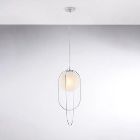 Lampadario Contemporaneo Erik Metallo Cromo 1 Luce E27