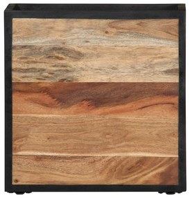 Comodino a parete 35x35x20 cm in legno massello di acacia