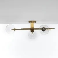 Lampadario in metallo verniciato ottone cm. L.74 P.20 H.23