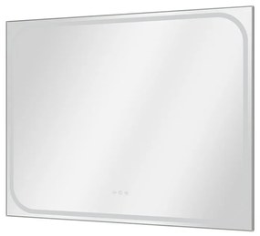 Specchio con illuminazione integrata bagno rettangolare SENSEA L 100 x H 80 x P 3 cm grigio / argento