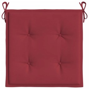 Cuscini per Sedia 6 pz Rosso Vino 50x50x3 cm in Tessuto Oxford