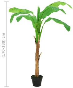 Albero di Banane Artificiale con Vaso 180 cm Verde