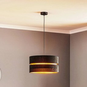 Duolla Lampada a sospensione Duo, nero/oro, Ø40cm, a 1 luce