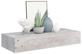 Scaffali a muro cassetti 2 pz grigio cemento 60x23,5x10 cm mdf