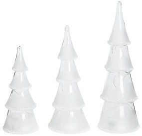Set di 3 statuette decorative LED vetro bianco KIERINKI Beliani