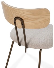 Sedia da pranzo beige/di colore naturale in imbottito Olimpia – MOME