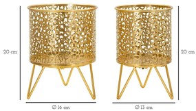 Set di 2 piedistalli per piante in metallo ø 16 cm altezza 20 cm Piny - Mauro Ferretti