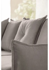 Divano letto angolare in velluto a coste marrone chiaro (angolo sinistro a forma di U) Lazy Lukka - Miuform