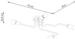 Sollux SL.1665 - Lampadario a plafone TIMBO 4xE27/15W/230V bianco/beige/faggio