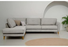 Divano angolare in velluto a coste grigio chiaro (angolo sinistro) Paris - Scandic