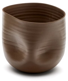 Kave Home - Vaso Macarelleta di ceramica marrone scuro Ø 21 cm