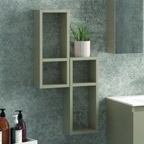 Kamalu - composizione mobile bagno sospeso 80cm: mobile, 2 pensili e specchio tod-80a