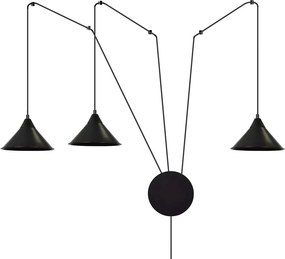 Lampada a sospensione 3xE27 ABRAMO 3 Nera