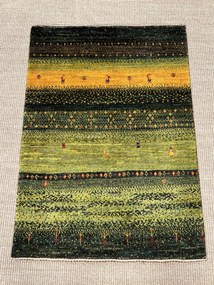 Loribaft Tappeto persiano 90x70 Verde (Iran) Annodato A Mano