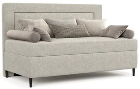 Letto singolo imbottito grigio e beige 90x200 cm Alba - Maison de Rêve