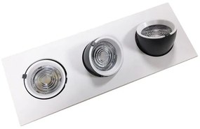 Set da 3 pezzi, faretto da incasso con fonte luminosa orientabile Modulo LED 0TBEXB-S3X12W bianco Luce bianco naturale