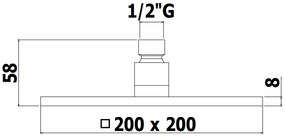 Paffoni syncro zsof075 soffione doccia quadro 20x20 anticalcare spessore 8 mm in metallo cromo