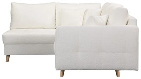 Divano angolare bianco in tessuto bouclé (angolo sinistro) Ariella - Ropez