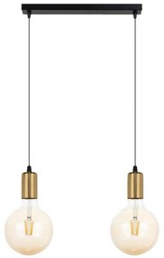 Lampadario a sospensione con filo MIROS 2xE27/60W/230V nero/oro