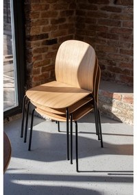 Sedie da pranzo in set di colore naturale con effetto rovere impilabili 2 pz Book – Gazzda