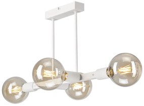 Lampadario a sospensione con supporto rigido ASTRID 4xE27/60W/230V bianco