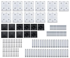 Set Pannelli di Recinzione in WPC 1657x(105-186) cm Nero