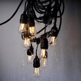 Catena luminosa LED da esterno 20xE27/1W/230V 11,44 m IP44 nera