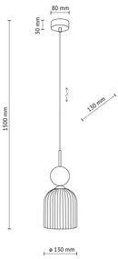 Lampadario con cavo SOPHIA 1xE14/10W/230V nero/verde/beige fumé