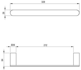 Deante ADR_0611 - Portasciugamani da parete ROUND 32,8 cm, cromo lucido