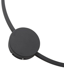 Lampada da parete di design nera 67cm con LED dimmerabile a 3 livelli - Anello