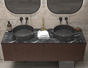 Mobile bagno sospeso 140cm rovere cannettato KDS-140P - KAMALU