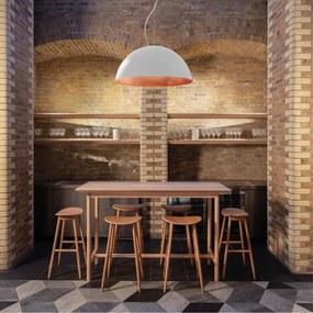 Lampadario Glamour Venice bianco paralume bianco e rame E27 Ø60cm LUMICOM