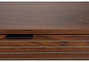 Cassettiera marrone con effetto noce 110x74x40 cm Stripes – White Label