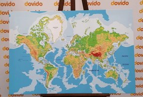 Stampa su tela – Mappa del mondo classica