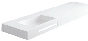 Lavabo sospeso rettangolare Zen H 10 x P 46 cm in acrilico bianco