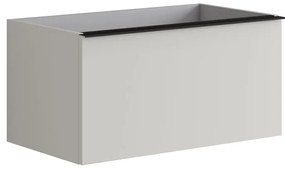 Mobile da bagno sospeso sotto lavabo L 80 x H 40 x P 45.5 cm grigio laccato opaco, 2 cassetti Pixel