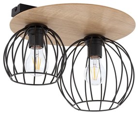 Lampadario a plafone CYBER 2xE27/60W/230V legno/nero